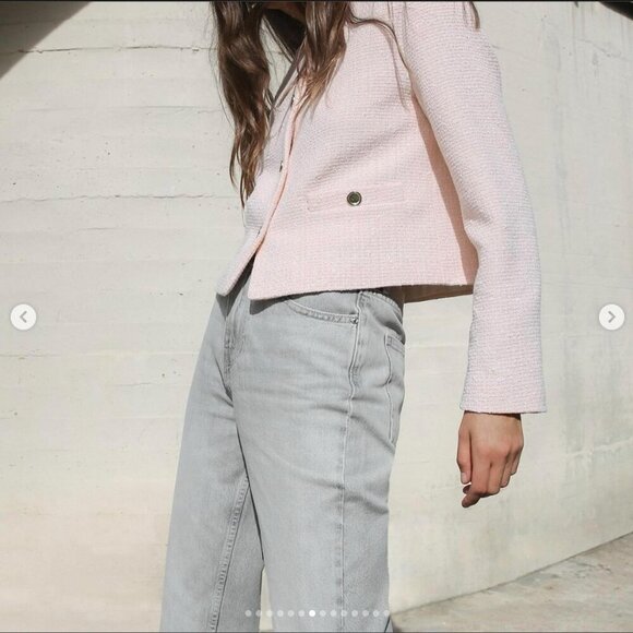 ZARA TEXTURED ROUND COLLAR BLAZER Size S NEW WITH TAG! - Picture 2 of 14